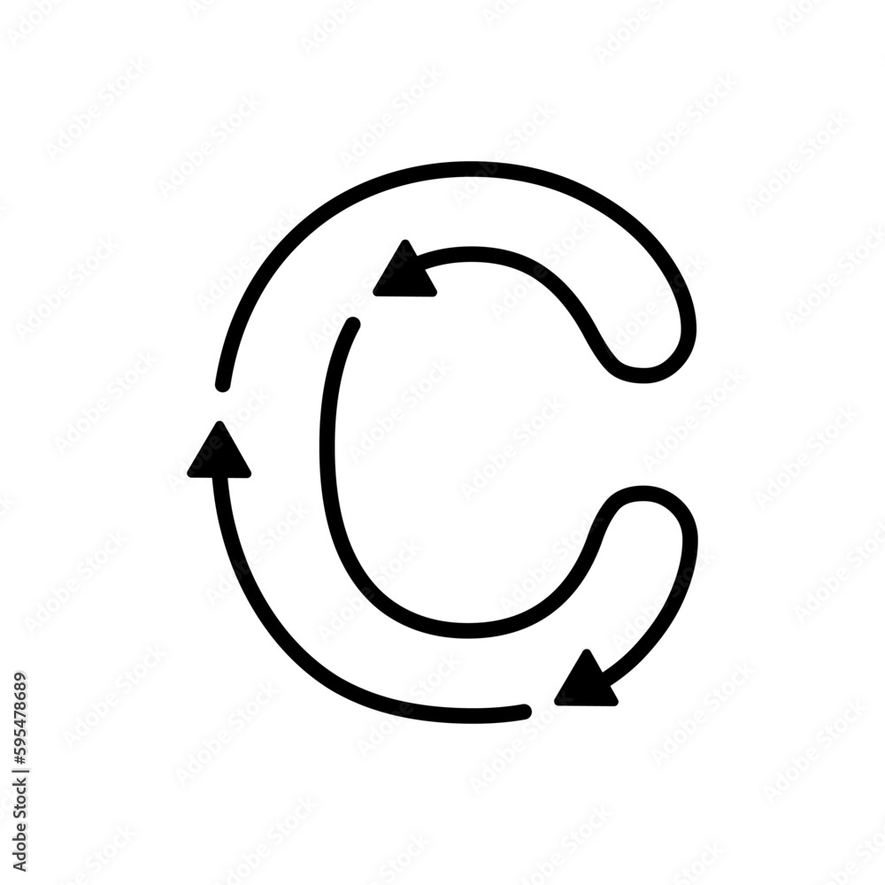 c Letter with arrow design template illustration c Letter with arrow design template illustration