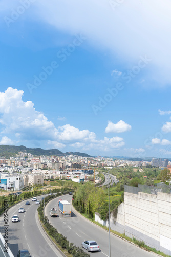 Albania, Tirana street view main road to city entrance