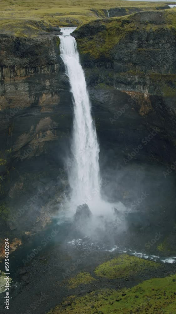 Most beautiful Haifoss waterfall in iceland highland Most beautiful Haifoss waterfall in iceland highland