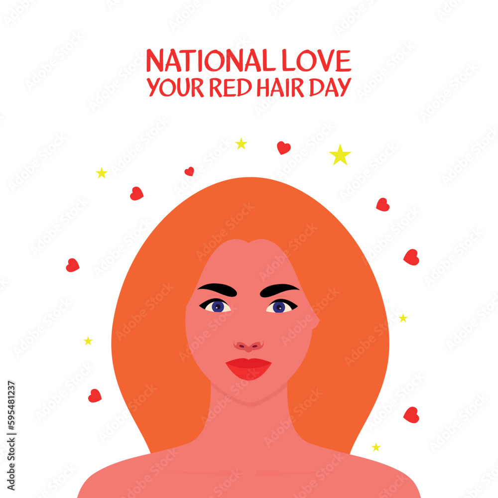 love your red hair day. Design suitable for greeting card poster and banner love your red hair day. Design suitable for greeting card poster and banner