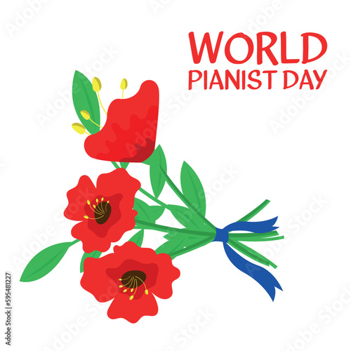 world pianist day. Design suitable for greeting card poster and banner