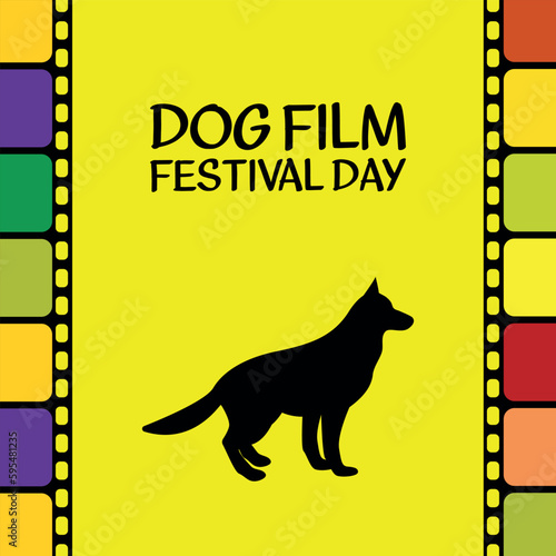 dog film festival day . Design suitable for greeting card poster and banner