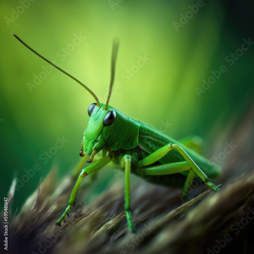 Green Grasshopper macro © Venka