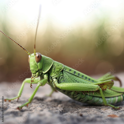 Green Grasshopper macro © Veniamin Kraskov
