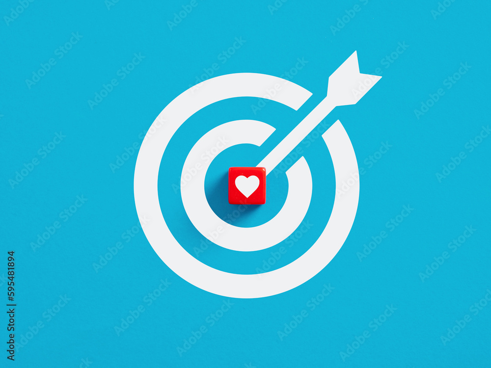 Love target concept. Targeting to find love, happiness and a relationship. Love target concept. Targeting to find love, happiness and a relationship.