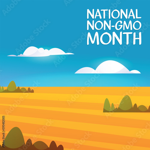 national non gmo month. Design suitable for greeting card poster and banner