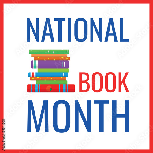 national book month . Design suitable for greeting card poster and banner