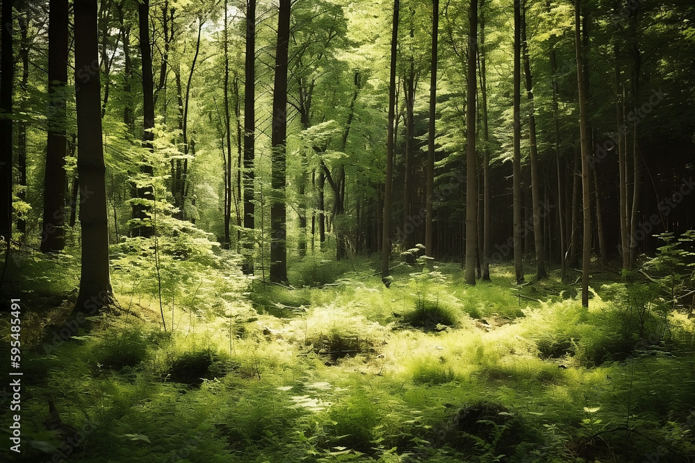 Fototapeta premium Summer Forest Illustration as a Background