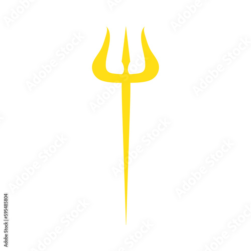 God Shiva Trishool tattoo symbol vector isolated. Trident, weapon of lord shiva trishul Icon.