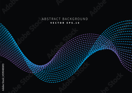 ocean wave with particle dots blue and violet technology theme background for advertisment banner poster technology enviroment organic nature vector eps.