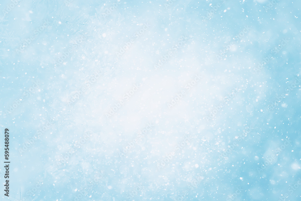 Fototapeta premium blue snow background abstract blurred