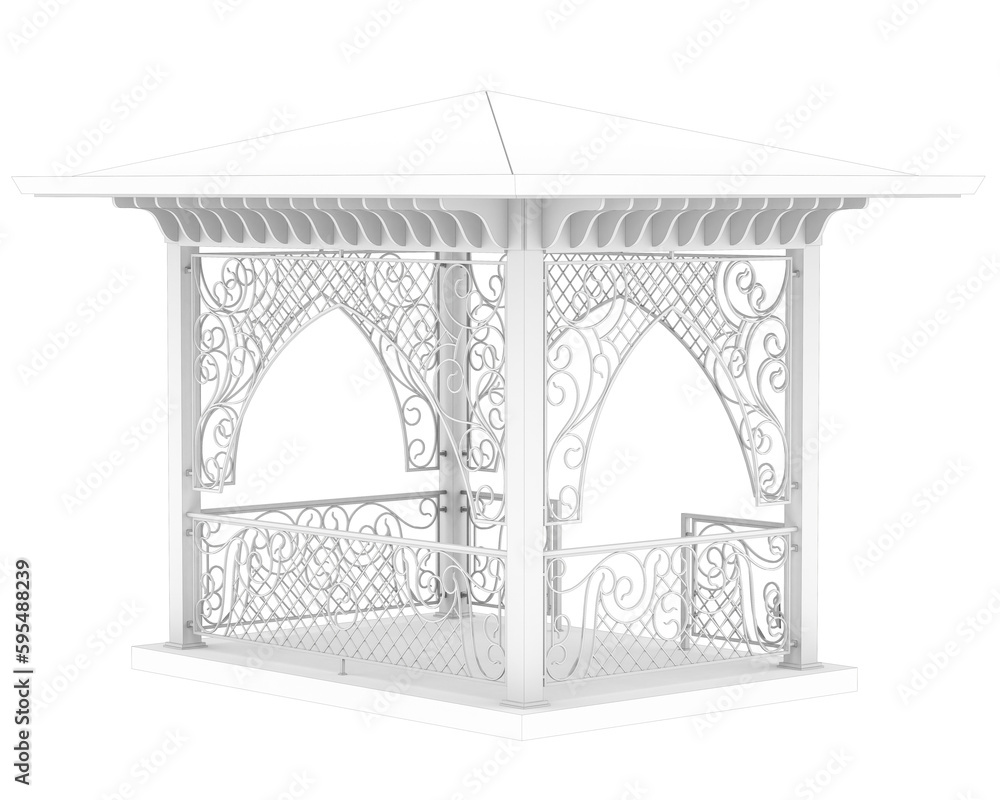 Fototapeta premium Garden roof isolated on transparent background. 3d rendering - illustration