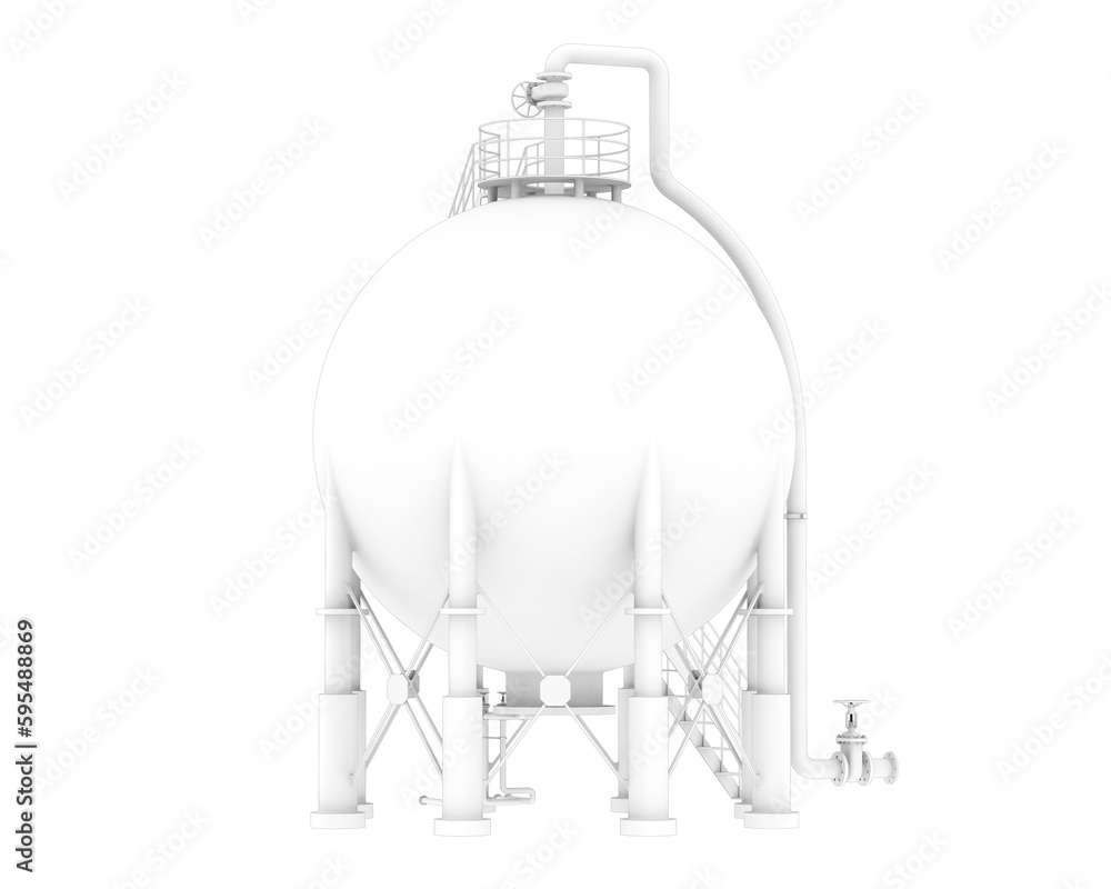 Gas tank isolated on transparent background. 3d rendering - illustration