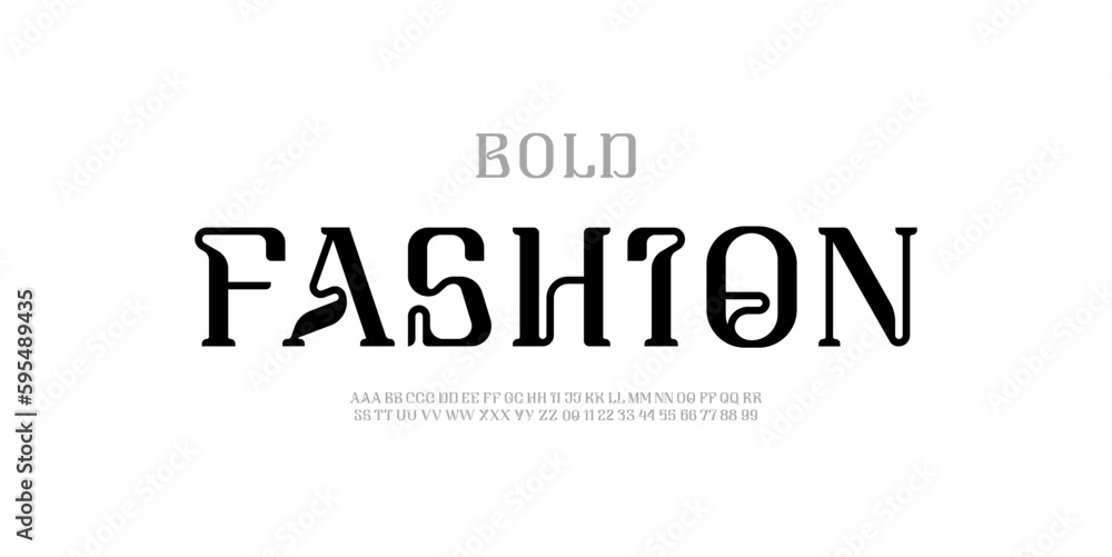 Beautiful elegant alphabet serif font, fashion lettering perfect for logotypes, invitations, or design, set including two sets of differently letters and numbers, vector illustration 10EPS