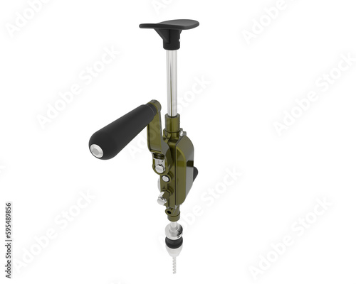Hand drill isolated on transparent background. 3d rendering - illustration