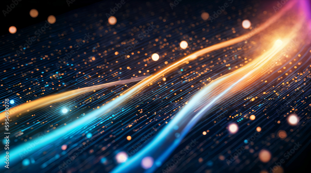 Obraz premium Abstract colorful light effects background for club, disco, music or event. Generative AI