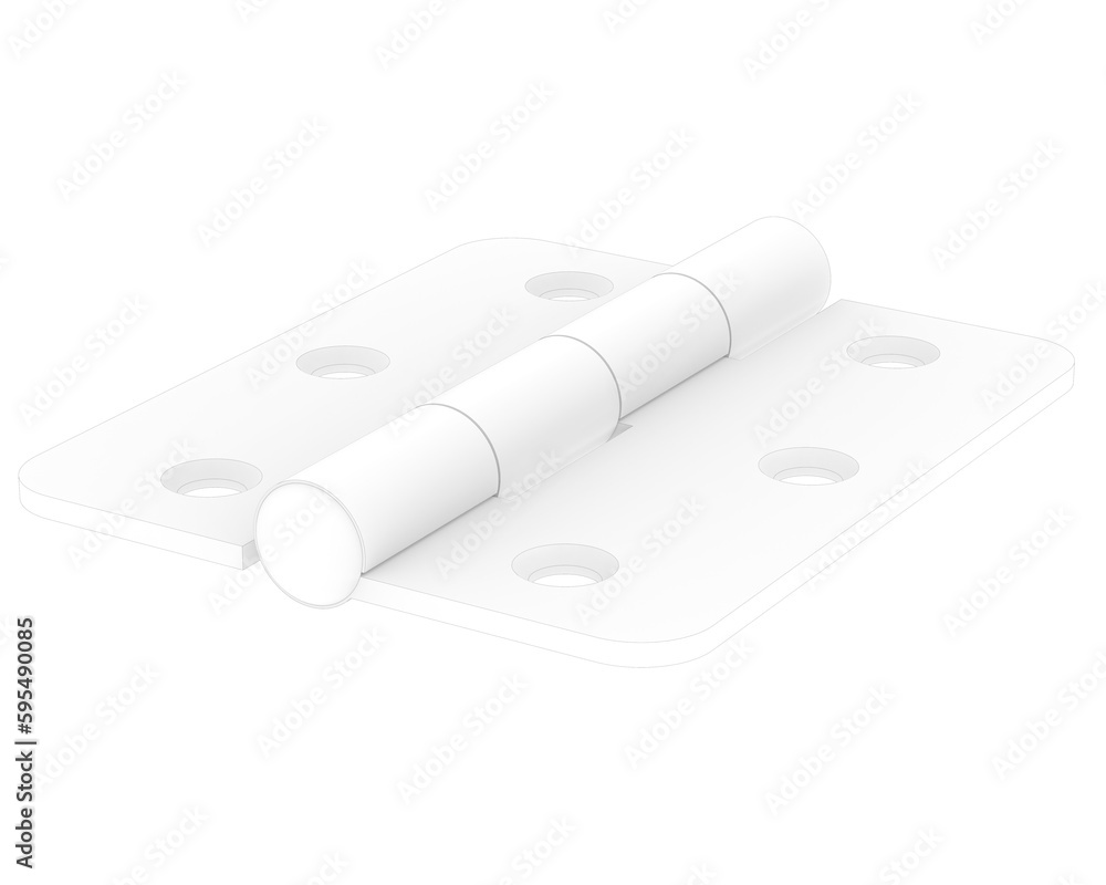 Hinge isolated on transparent background. 3d rendering - illustration Hinge isolated on transparent background. 3d rendering - illustration