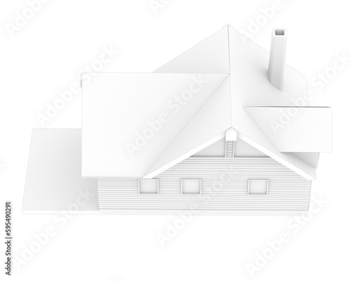 Free Download House isolated on transparent background. 3d rendering - illustration - GFXLoad