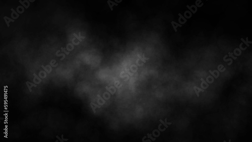 White smoke on dark background. Dynamic abstract fog. 3D rendering.
