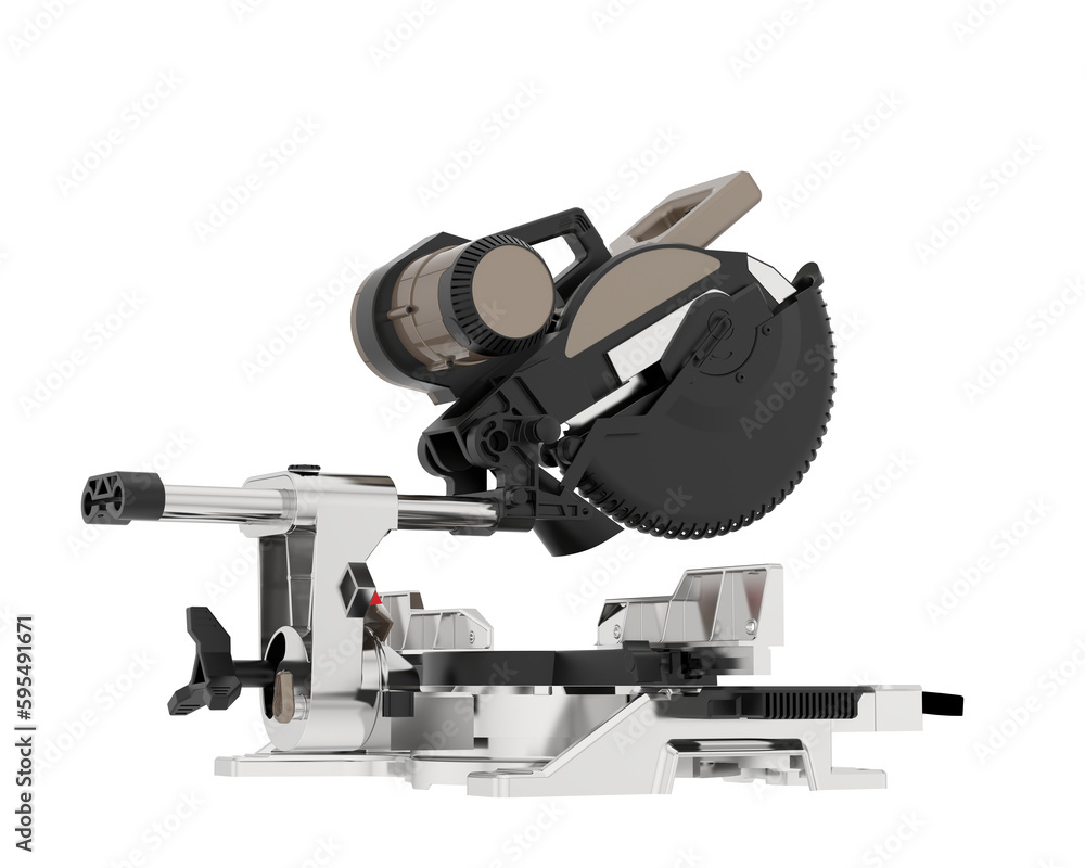 Miter saw isolated on transparent background. 3d rendering - illustration Miter saw isolated on transparent background. 3d rendering - illustration