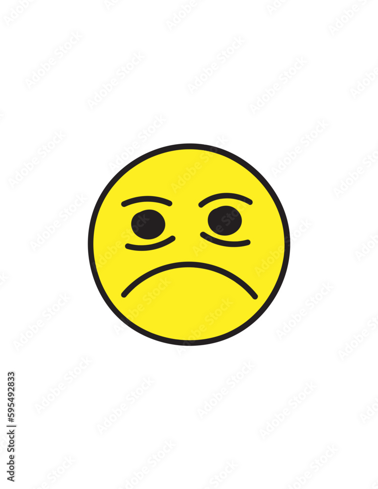 Fototapeta premium Smile yellow Icon in trendy flat style isolated on white background. Happy face, smiley, sad, wink, angel, evil face icons