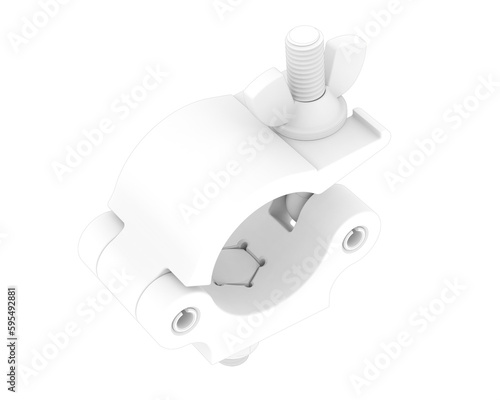 Pipe clamp isolated on transparent background. 3d rendering - illustration