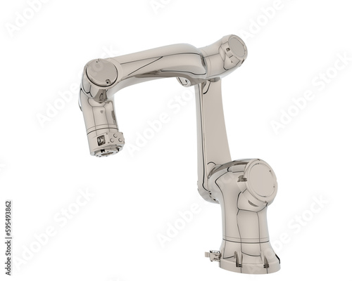 Robot arm isolated on transparent background. 3d rendering - illustration