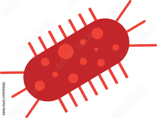 Red Bacteria, Microbes and Viruses Icon. No Infection and Stop Coronavirus Concepts. . Vector illustration for coronavirus and infections