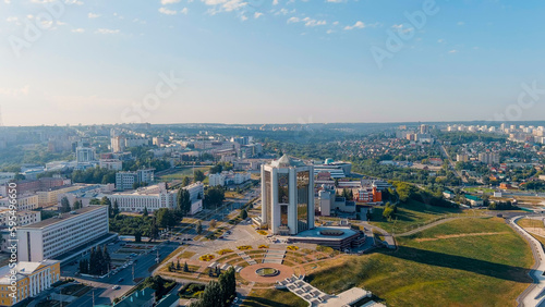 Cheboksary, Russia. Administration of the head of the Chuvash Republic. Cheboksary bay, Aerial View