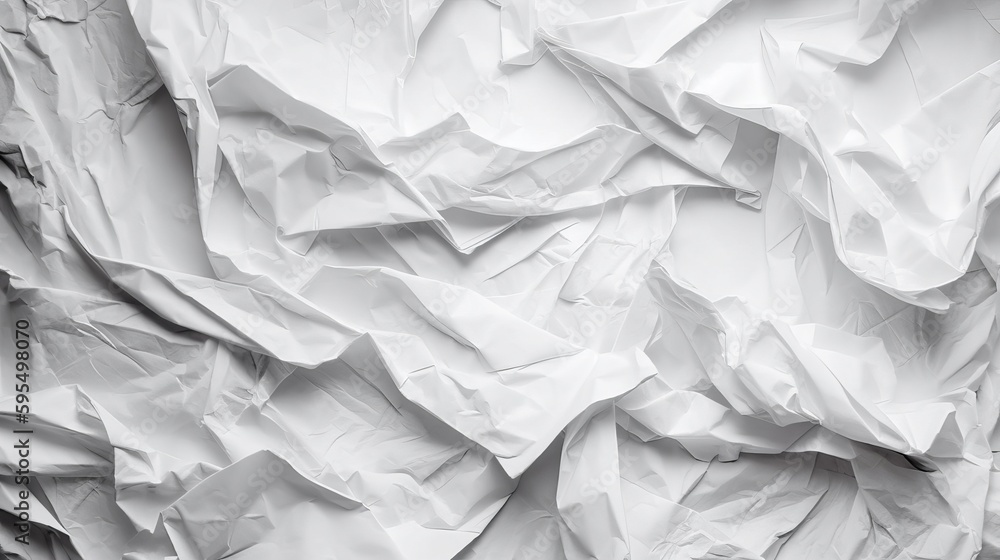 Obraz premium white crumpled paper texture background Generative AI