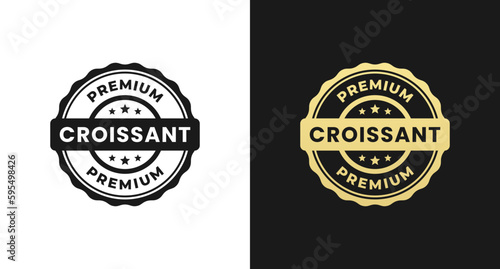 Croissant label vector or Croissant sign vector isolated in flat style. Croissant label for product packaging design element.  Croissant stamp for packaging design element.