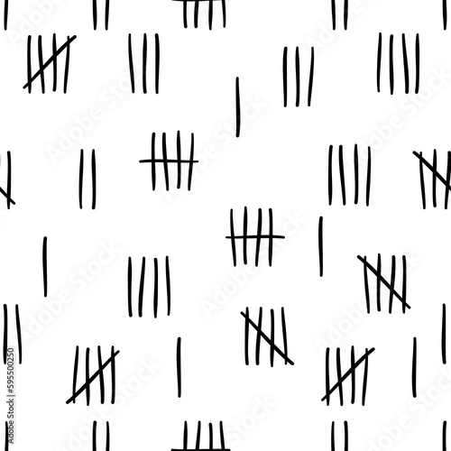 Tally mark seamless pattern isolate on transparent background.