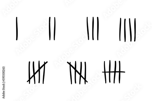 Tally mark icon isolate on transparent background.