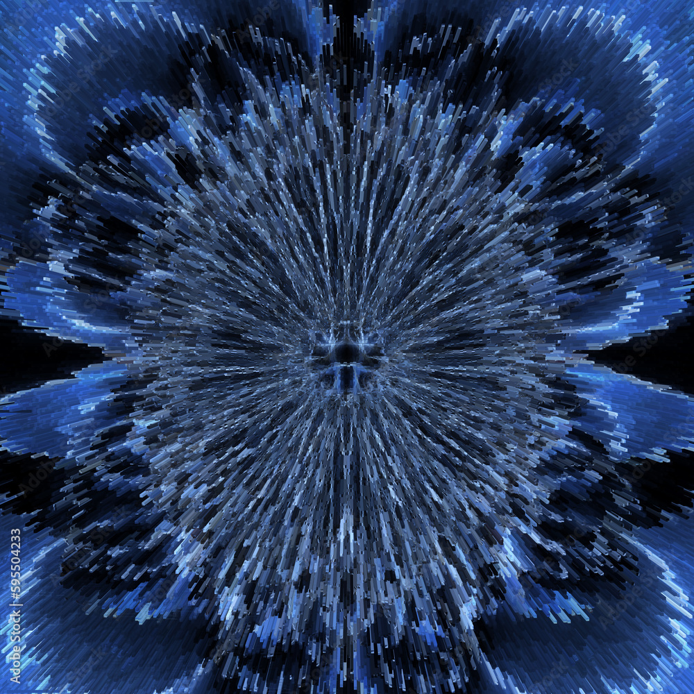 Obraz premium pattern and design in shade of dark and light blue on a black background