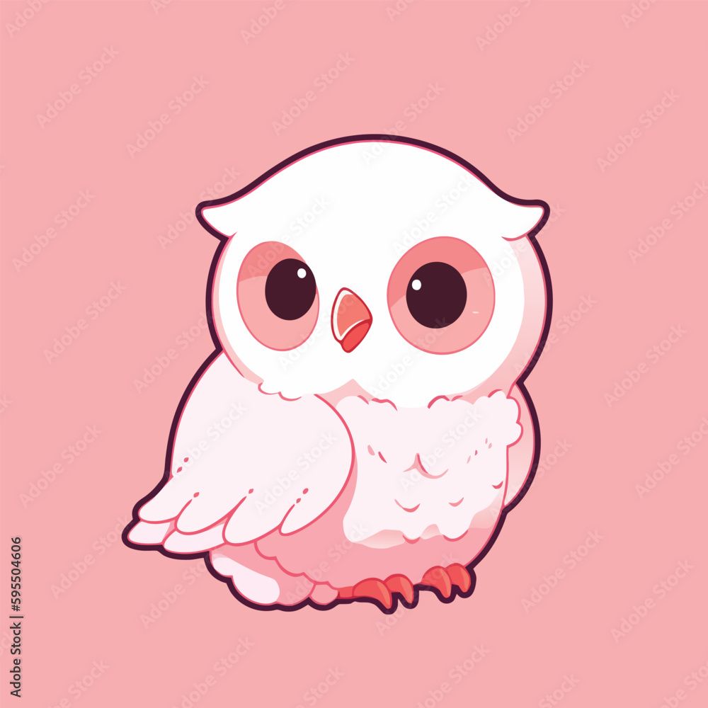 A cute little owl with a pink background. A cute little owl with a pink background.