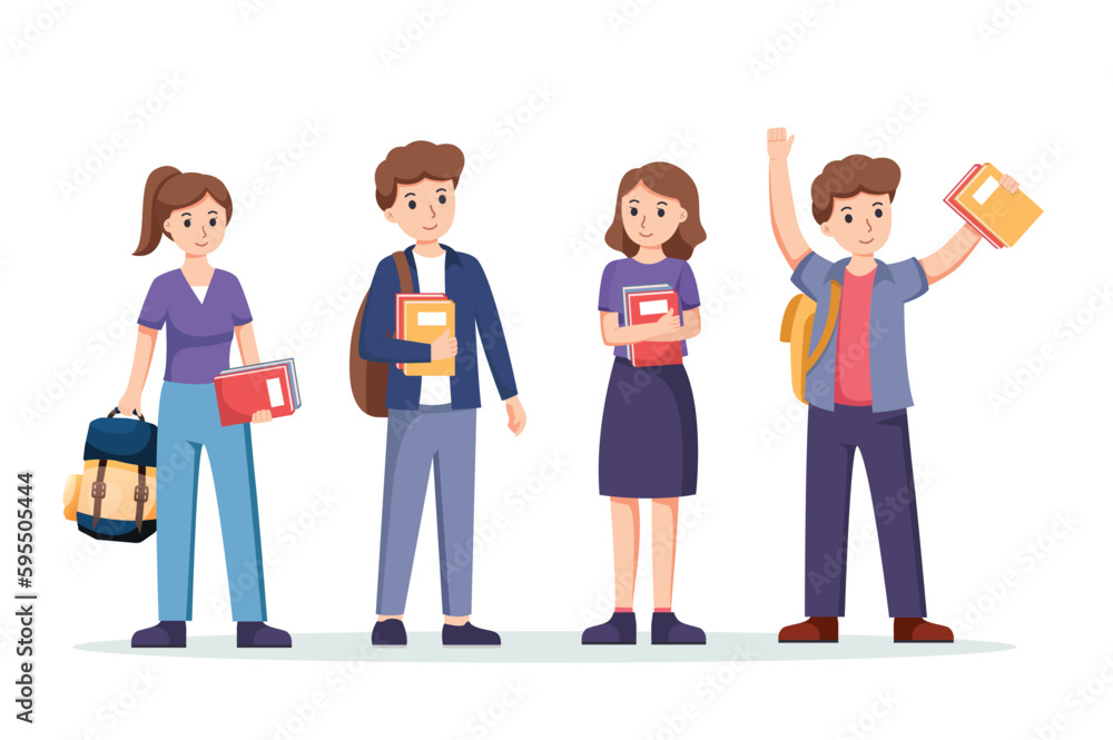 character student. Back to school , university concept vector illustration character student. Back to school , university concept vector illustration