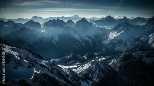 photo of the majestic Swiss Alps. AI generative © SANGHYUN
