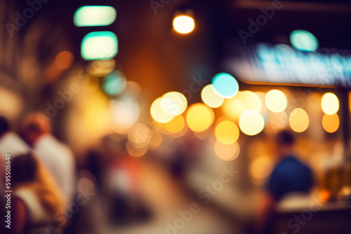 Image of colorful defocused city lights in the night background © Dream