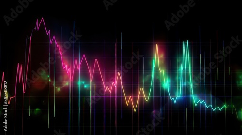 AI Generated. AI Generative. Finance stock forex graph marketing money trend volume income go up and down. Can be used for illustration of analysis finance statements. Graphic Art Illustration.
