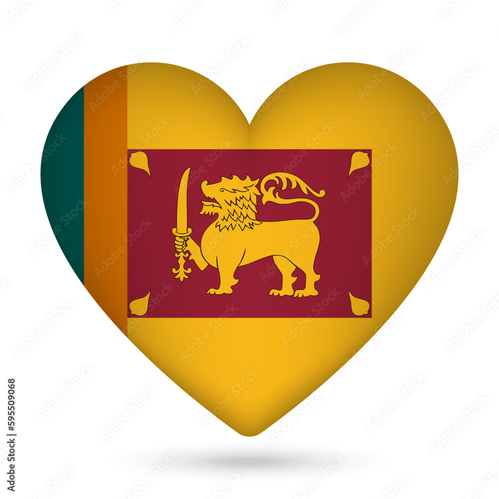 Sri Lanka flag in heart shape. Vector illustration. Sri Lanka flag in heart shape. Vector illustration.