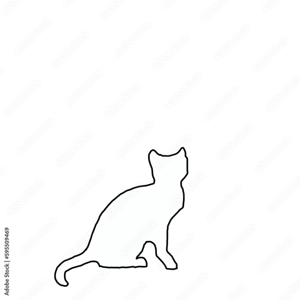 Obraz premium Minimal Cat Sitting