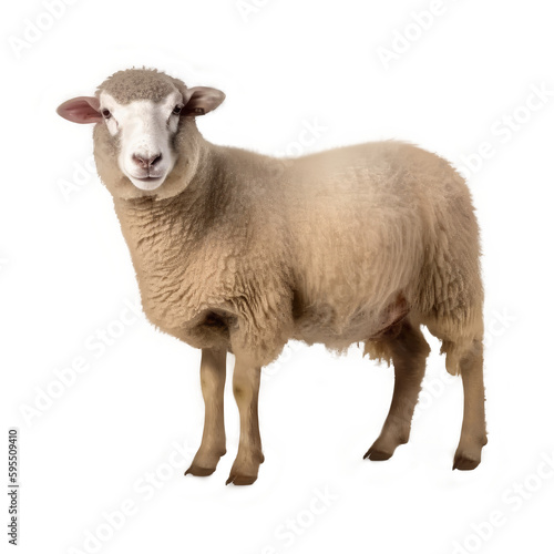 brown sheep isolated on white