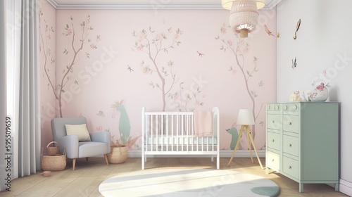 Modern baby room interior    children s room  and baby interior.