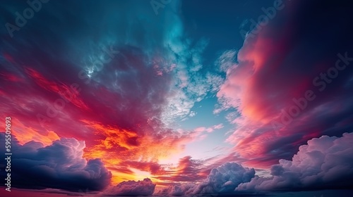 Fantastic view Beautiful sunset sky twilight times sky and clouds in dramatic background © aporn