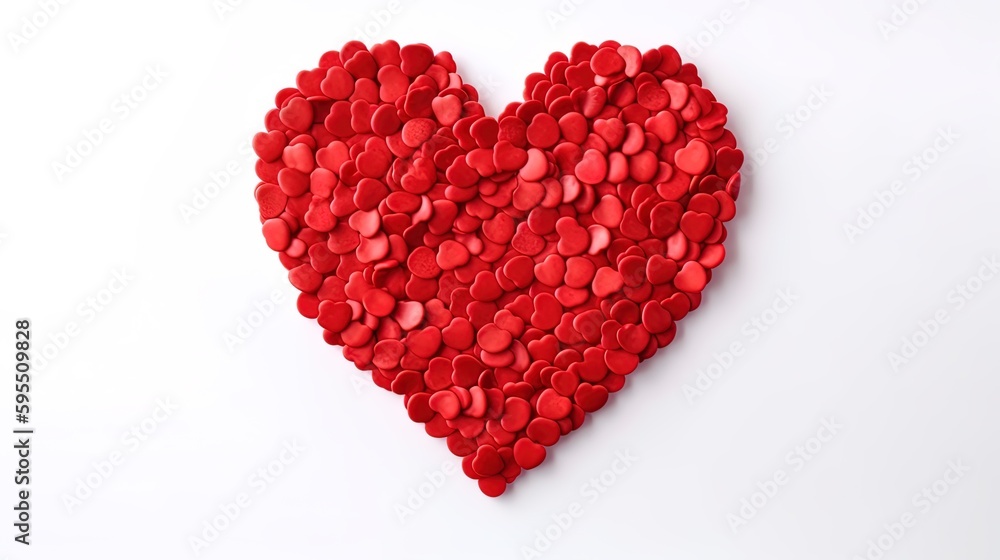 Symbol of Love and Valentine's Red heart shape isolated on white background.