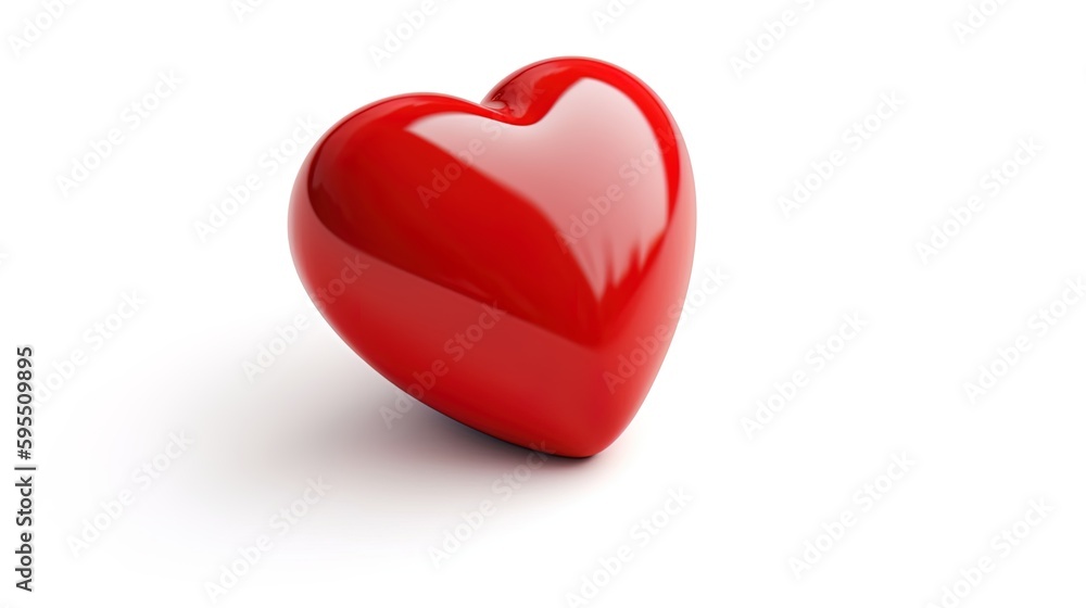 Symbol of Love and Valentine's Red heart shape isolated on white background.