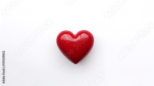 Symbol of Love and Valentine s Red heart shape isolated on white background.