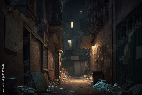 Back allay in night