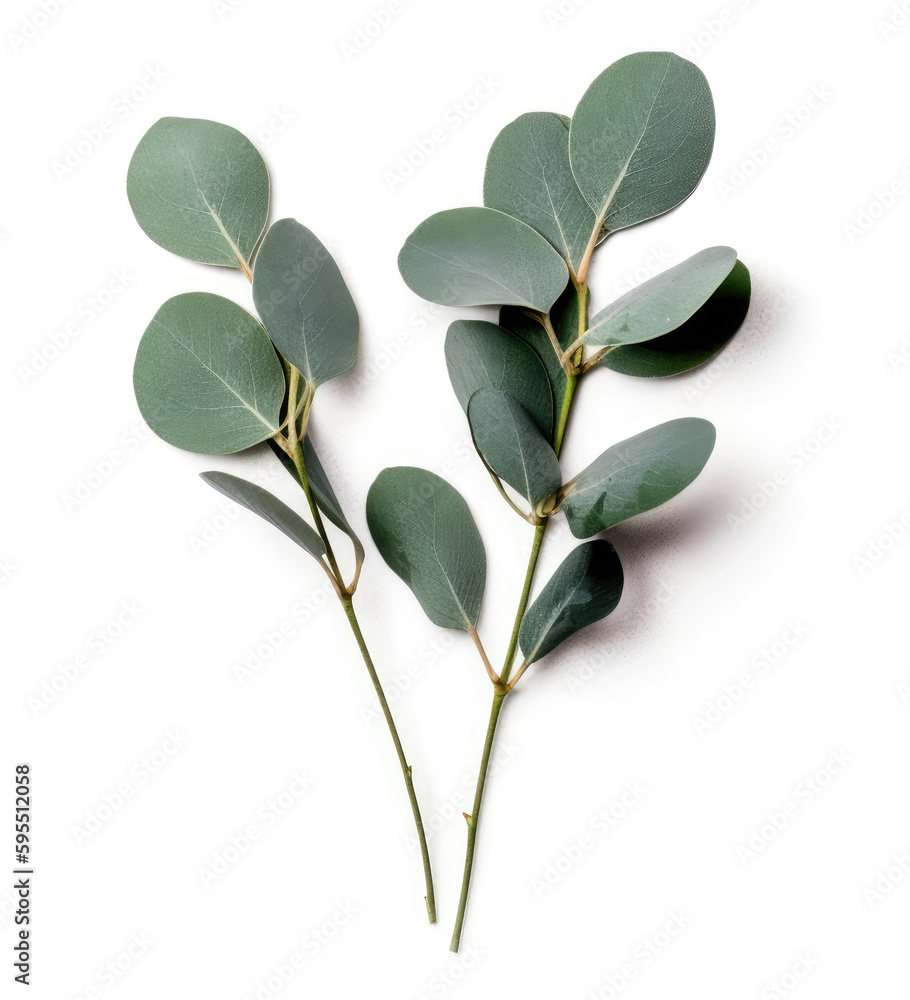 Two eucalyptus twigs isolated Two eucalyptus twigs isolated
