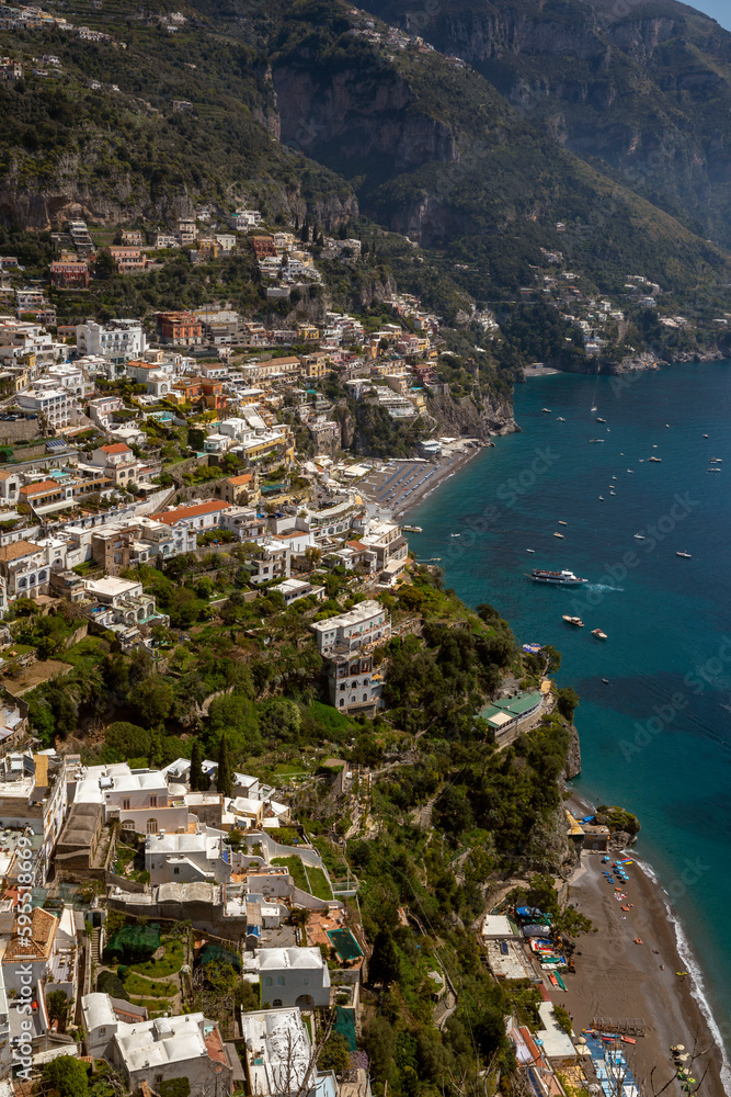 Naklejka premium Positano town and Amalfi Coast in Italy